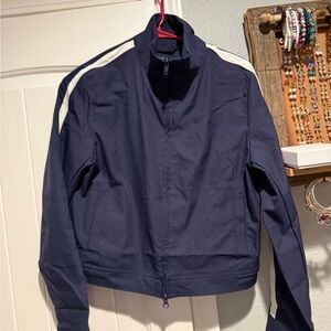 Navy Blue track Jacket with White Accents
